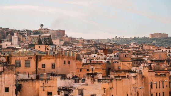 Vue aérienne de toits marocains